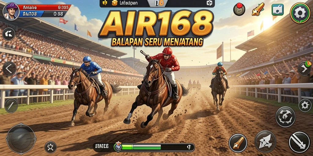 Tampilan gameplay menarik dengan mobil balap yang mendebarkan.