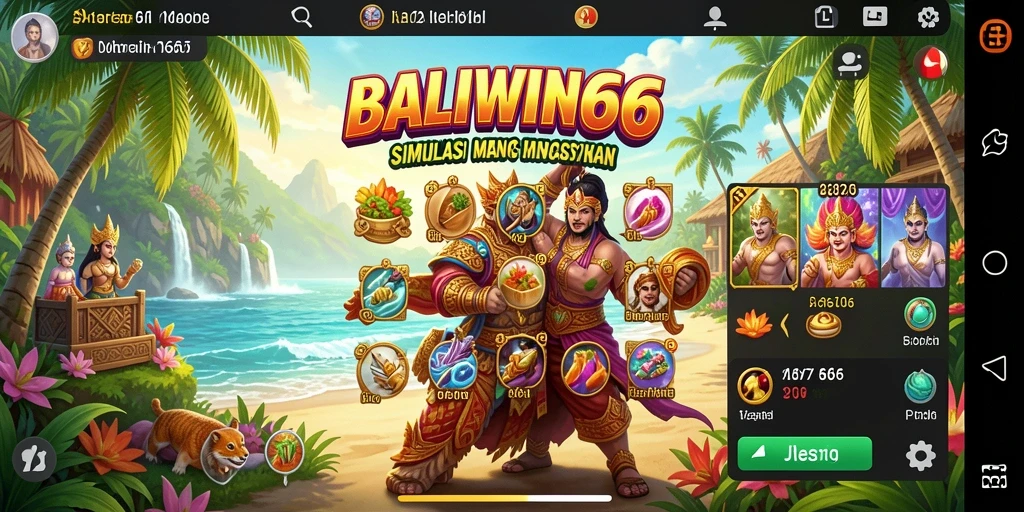 Screenshot dari gameplay BALIWIN66 yang menampilkan aktivitas simulasi.