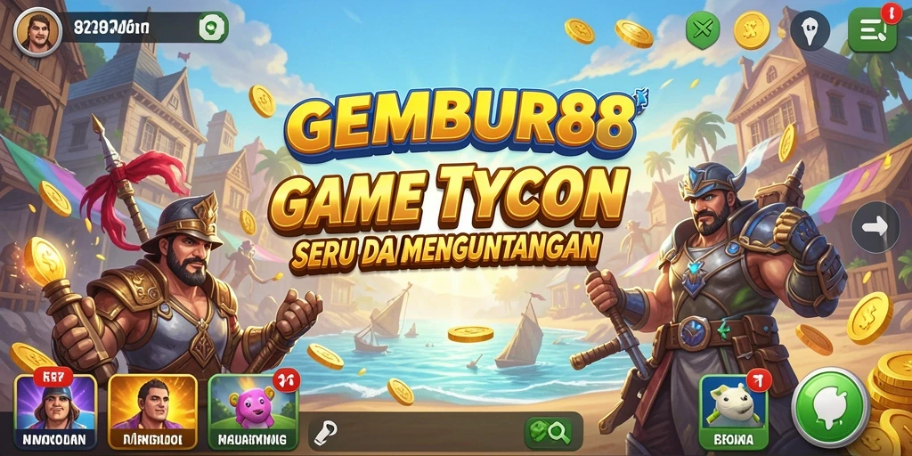 Tampilan gameplay GEMBUR88 dengan manajemen bisnis yang seru.