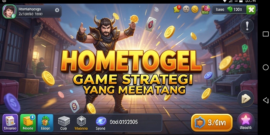 Screenshot gameplay HOMETOGEL menampilkan aksi pertempuran seru dan pembangunan kerajaan.