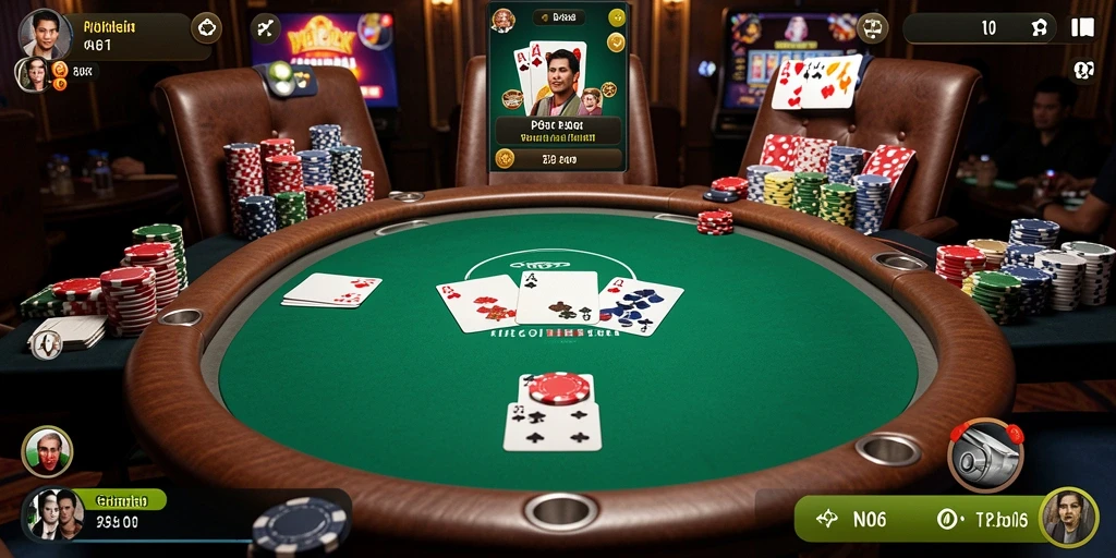 Screenshot N06 menampilkan gameplay Poker yang seru dan interaktif.