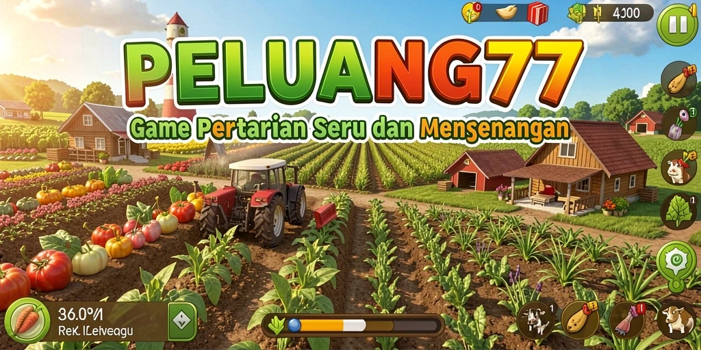 Tampilan menarik dari gameplay pertanian di PELUANG77.