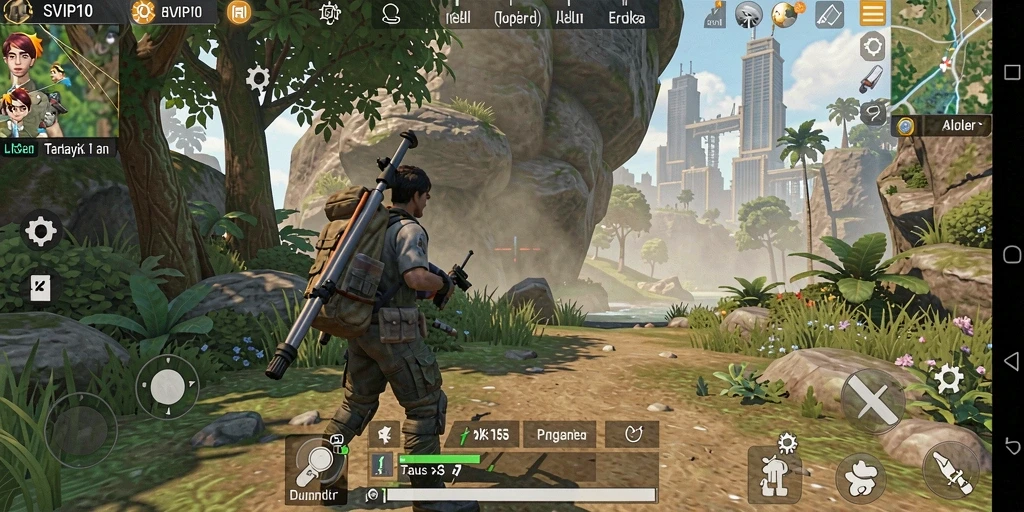 Screenshot gameplay SVIP10 menampilkan petualangan seru di dunia terbuka.